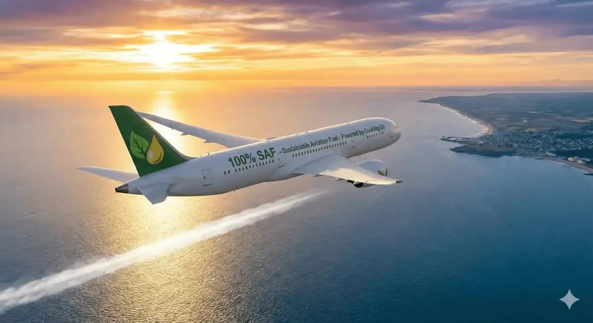 Crossing the Atlantic on Cooking Oil: The Milestone of the 100% Sustainable Flight